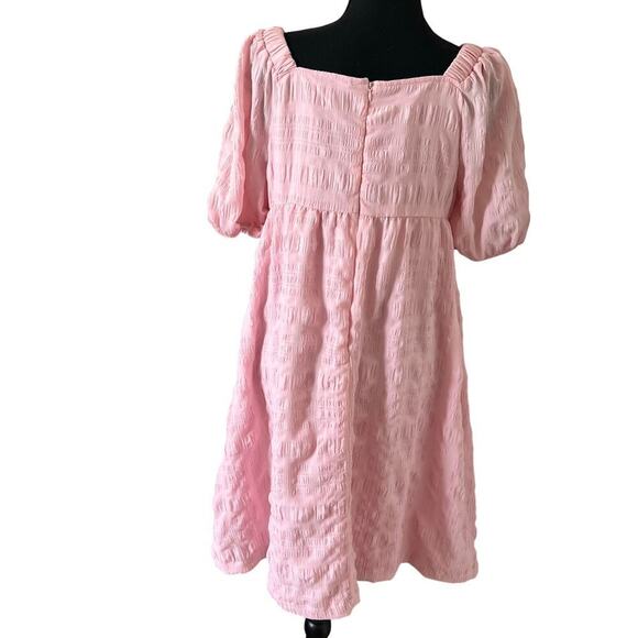 For Me Women's Cottagecore Baby Doll Puff Sleeve Dress Pink Size Large - Picture 4 of 9